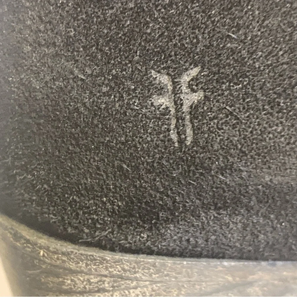 FRYE Women's Short Boots with Studded Detail Black Suede Short Booties Zipper - Picture 8 of 9